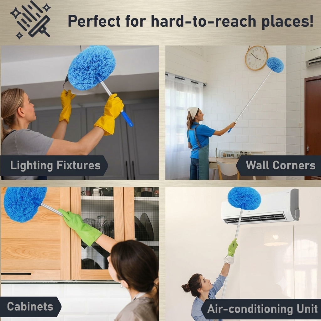 Fan Cleaner Brush with Long Rod