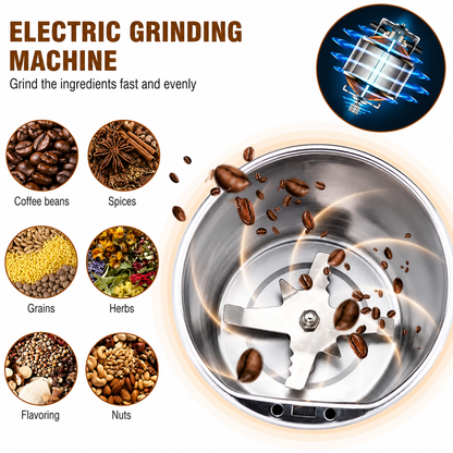 Portable Electric Coffee & Spice Grinder | Stainless Steel Mini Grinding Machine