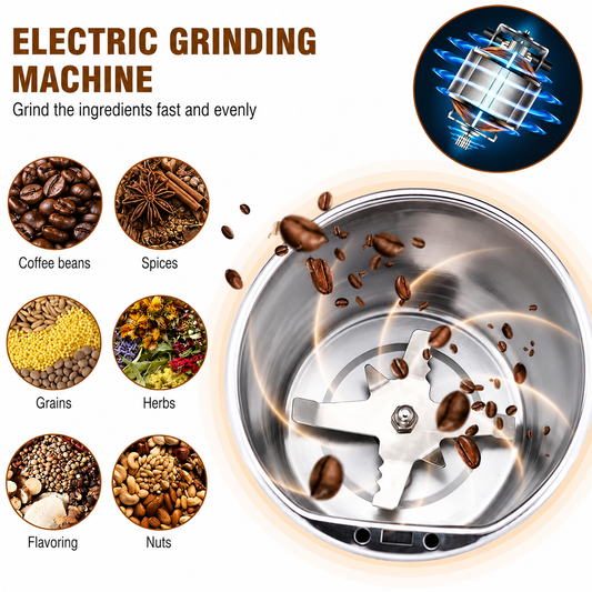 Portable Electric Coffee & Spice Grinder | Stainless Steel Mini Grinding Machine