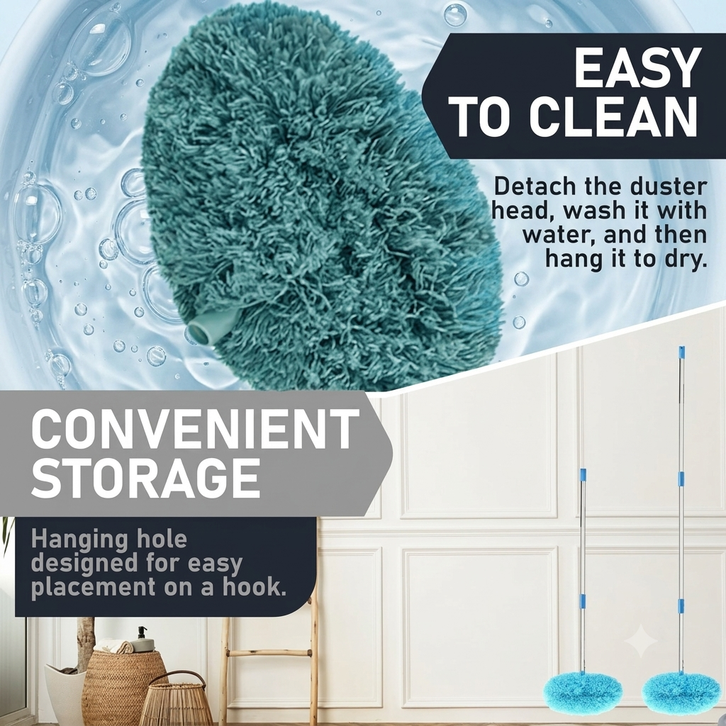 Fan Cleaner Brush with Long Rod