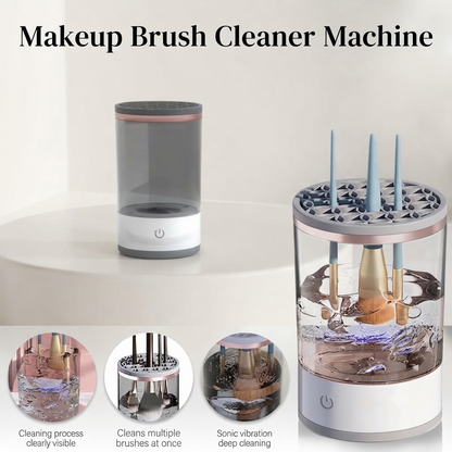 CrystalClear 360° Rotating Makeup & Cosmetic Brush Organizer with Dustproof Cover Dropdash