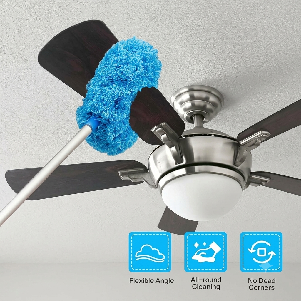 Fan Cleaner Brush with Long Rod